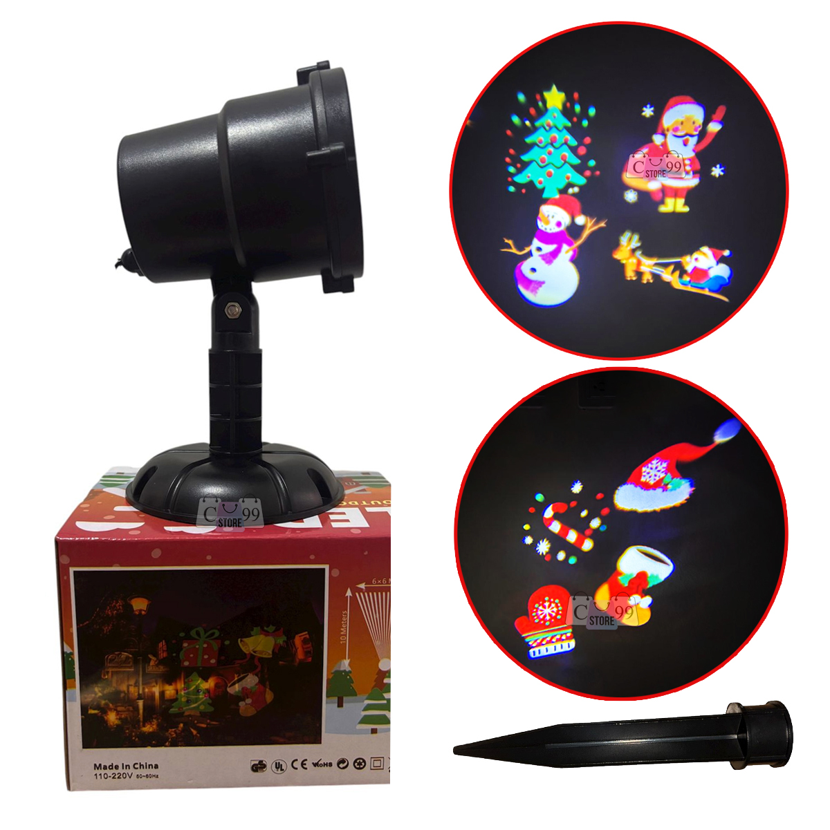 Proyector Exterior luz Figuras Navideñas